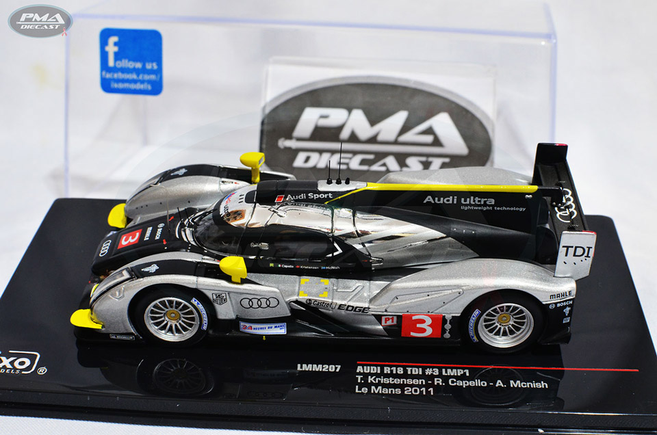 ALLAN MCNISH, RINALDO CAPELLO, TOM KRISTENSEN 2011 AUDI SPORT NORTH AMERICA AUDI R18 TDI LMP1 1:43